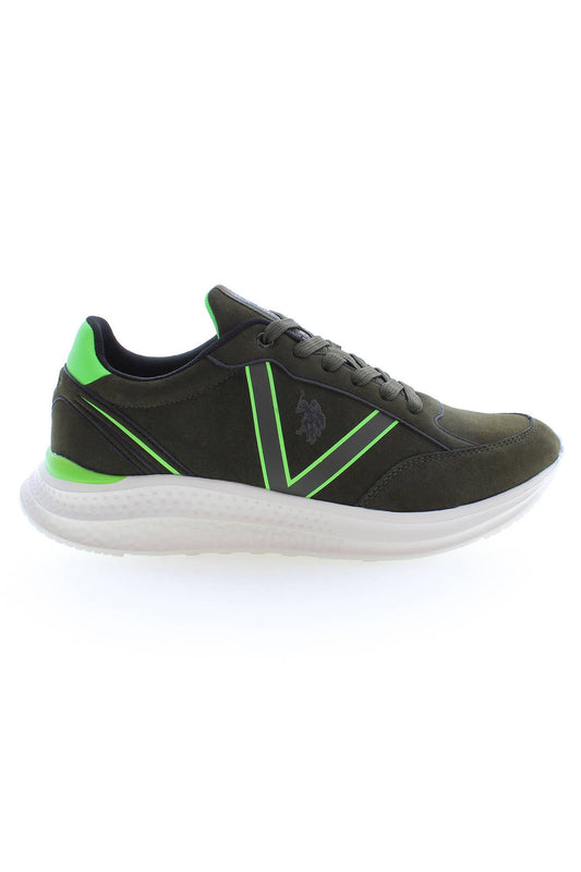 US POLO ASSN. Green lace-up trainers with logo detail