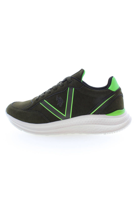 US POLO ASSN. Green lace-up trainers with logo detail