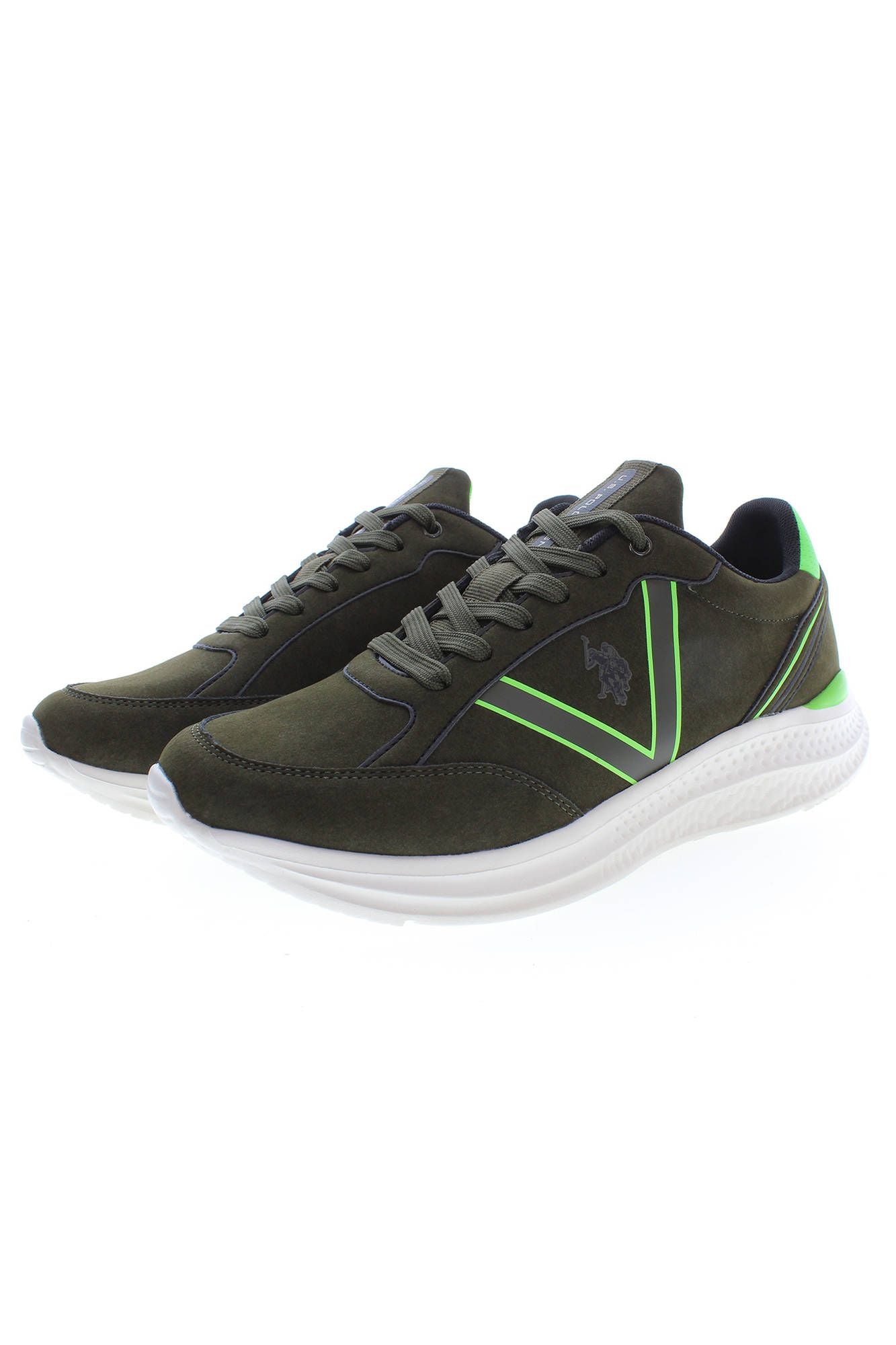 US POLO ASSN. Green lace-up trainers with logo detail