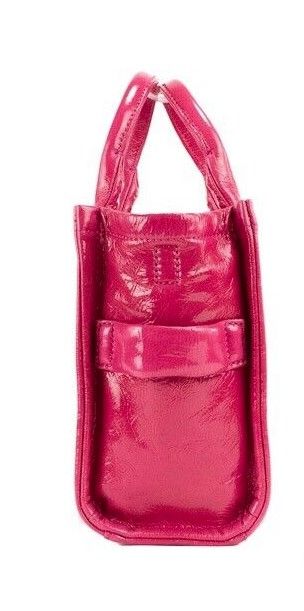 Marc Jacobs Parlak Kırışık Mini Tote Kırmızı Deri Crossbody Çanta Çanta