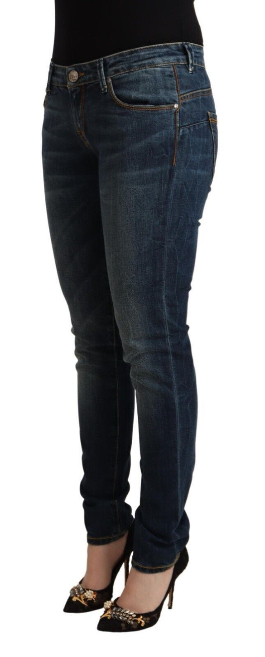 Acht Elegante Slim Fit Denim-Jeans mit niedriger Taille