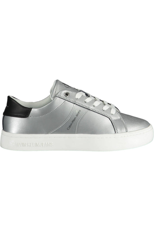 Calvin Klein Silberne Baumwolle Damen Sneaker