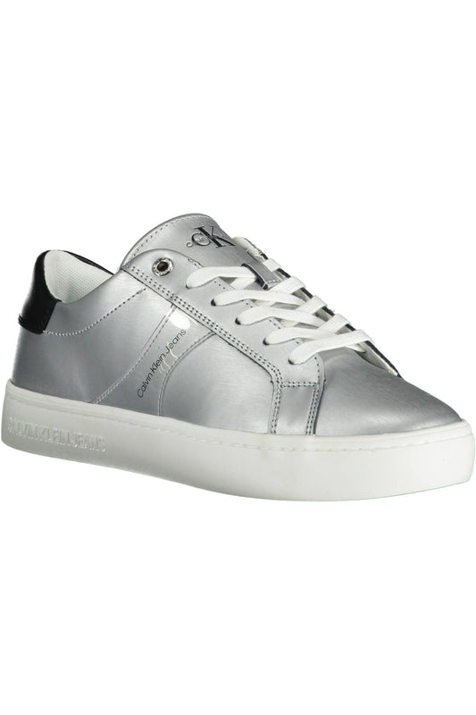 Calvin Klein Silberne Baumwolle Damen Sneaker