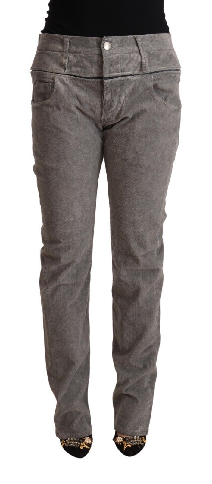 Eight Chic gray straight fit jeans with a high waist