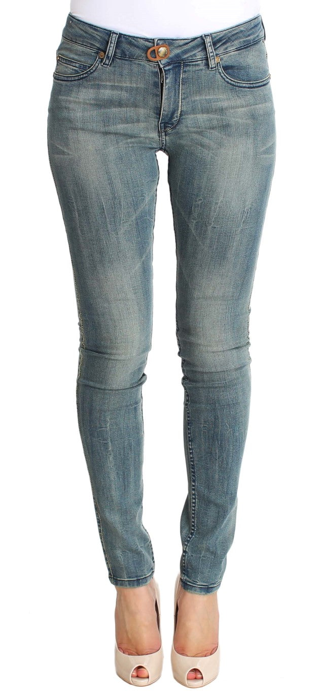 PLEIN SUD Chic Slim Skinny Blue Wash Denim