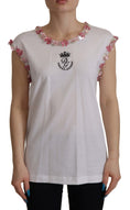 Load image into Gallery viewer, Dolce & Gabbana Schickes paillettenbesetztes Kronen-Tank-Top T-Shirt
