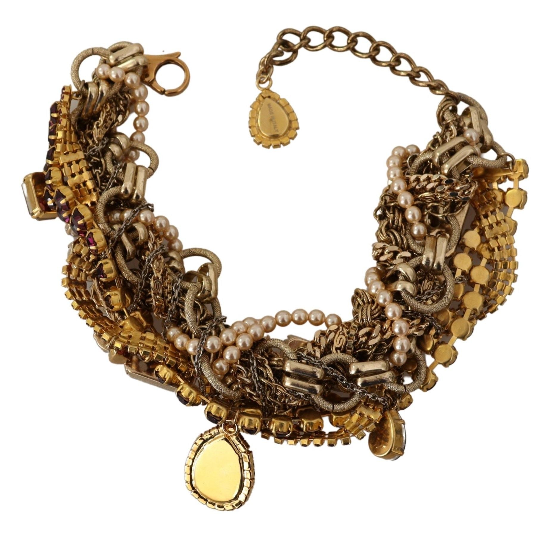 Dolce &amp; Gabbana gold-tone statement necklace with Sicilian glitter effect