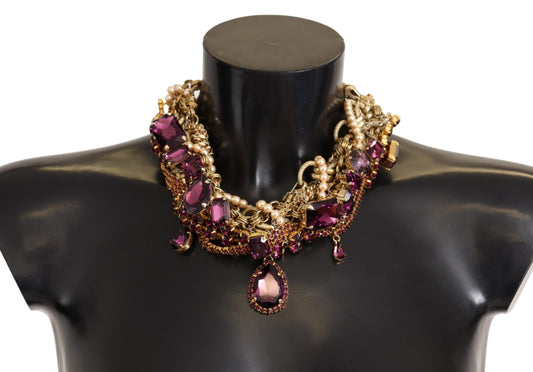 Dolce &amp; Gabbana gold-tone statement necklace with Sicilian glitter effect