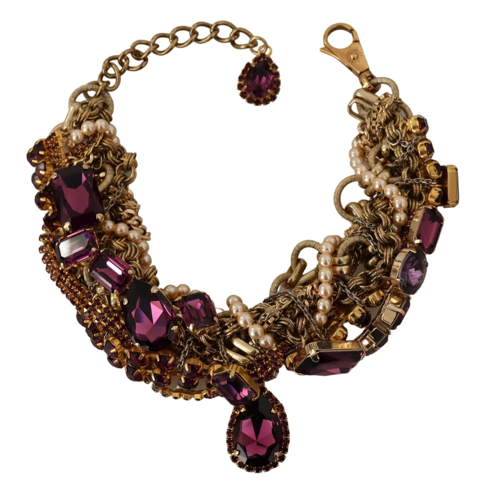 Dolce &amp; Gabbana gold-tone statement necklace with Sicilian glitter effect