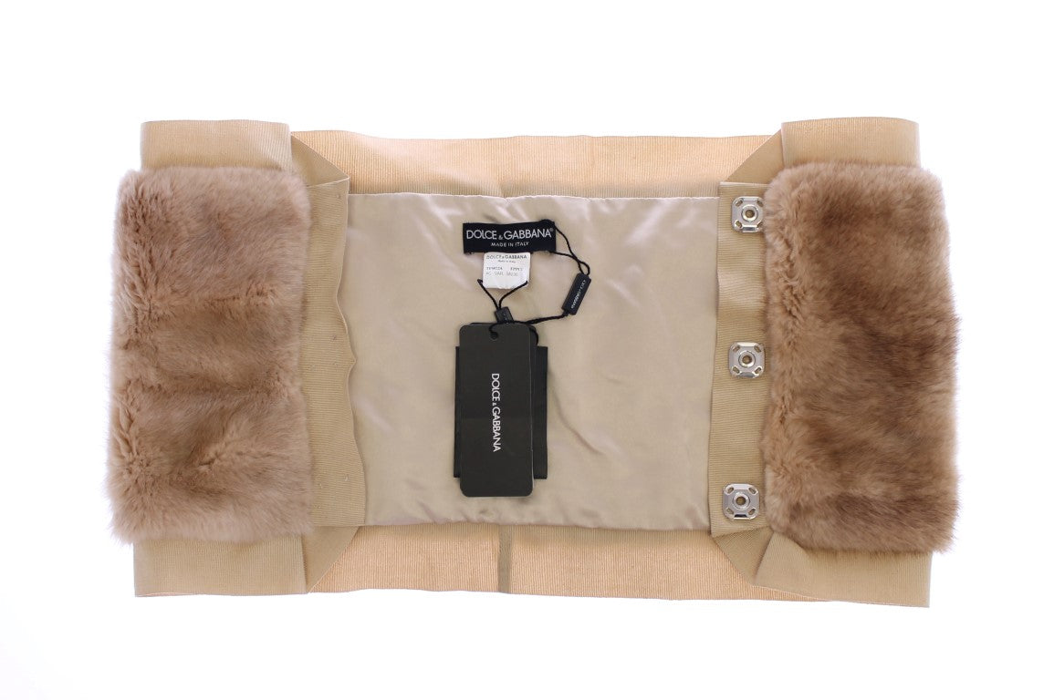 Dolce & Gabbana Exklusive Beige MINK Pelzschal Wrap