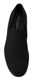 Load image into Gallery viewer, Dolce & Gabbana Elegant Jacquard Black Loafers Slide On Flats
