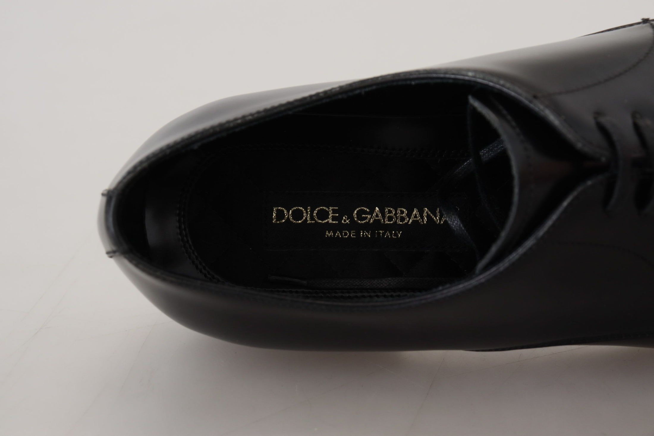 Dolce & Gabbana Elegante Derby-Schuhe aus schwarzem Leder