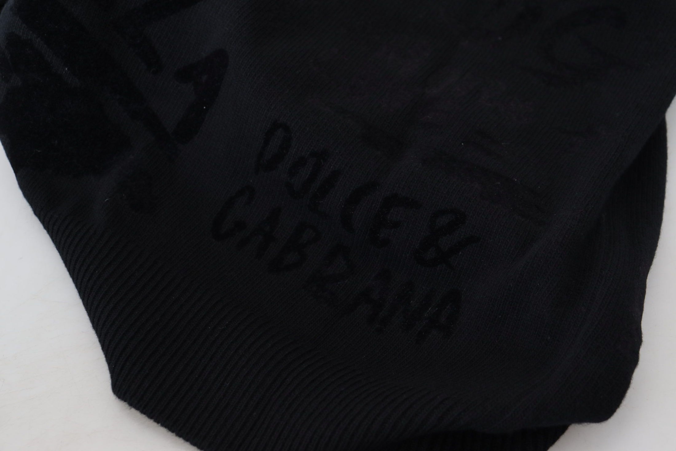 Dolce & Gabbana Eleganter schwarzer Logo-Wollpullover