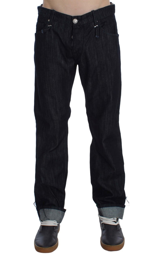 Acht Elegante Straight Fit Blaue Herrenjeans