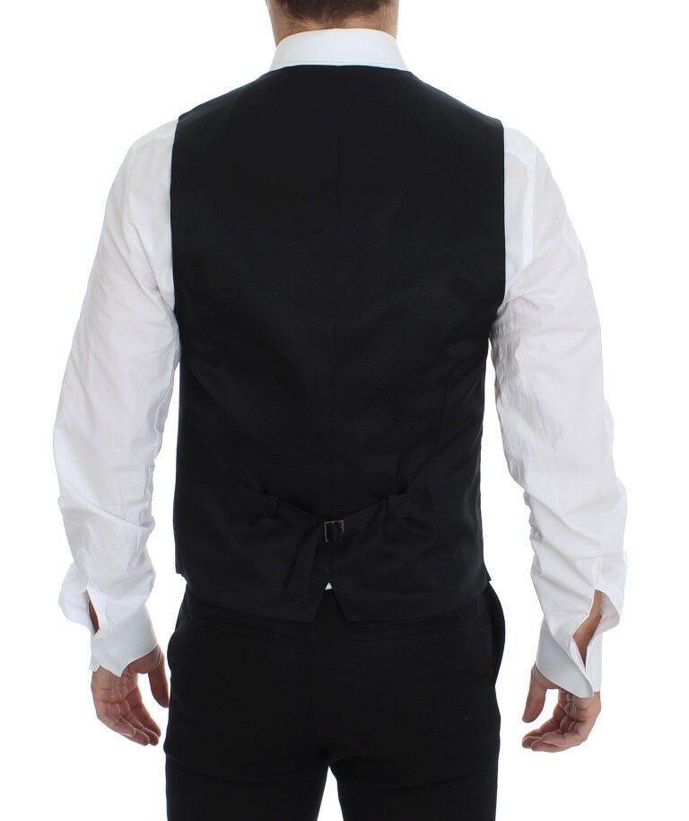 Dolce &amp; Gabbana Elegant grey wool vest for formal occasions