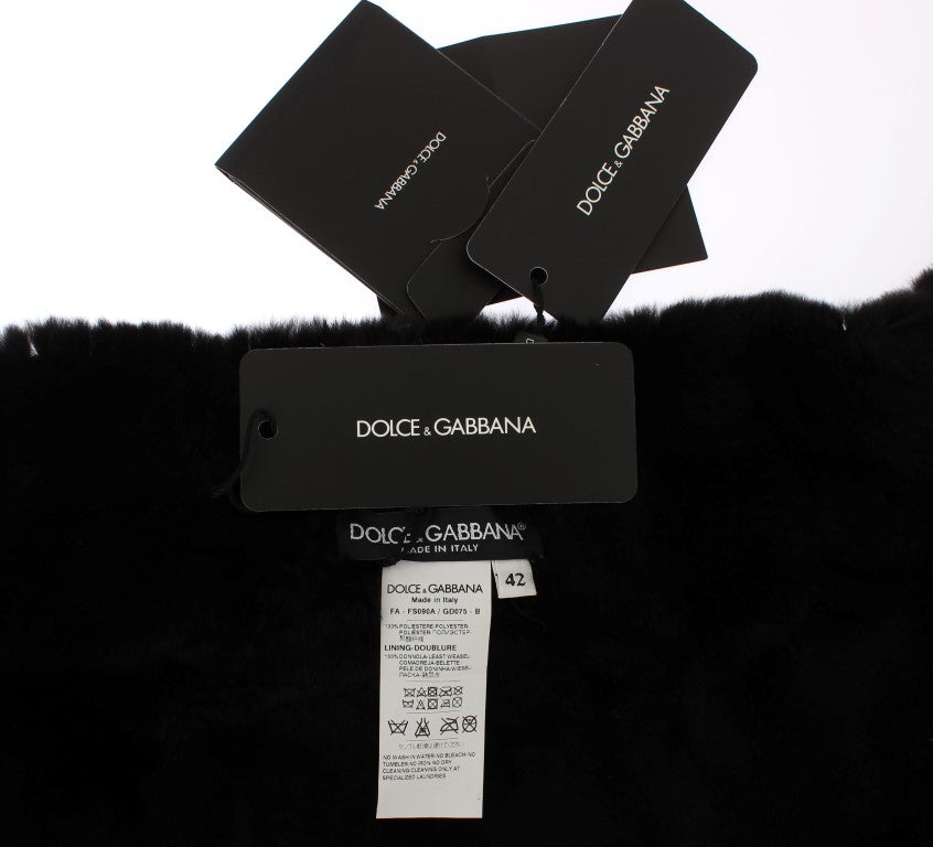 Dolce & Gabbana Eleganter floraler Pelzschal mit Pailletten