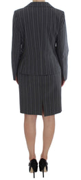 Load image into Gallery viewer, BENCIVENGA Elegant Gray Striped Dress & Blazer Suit Set
