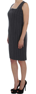 Load image into Gallery viewer, BENCIVENGA Elegant Gray Striped Dress & Blazer Suit Set
