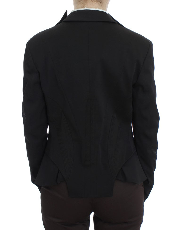 Exte Elegant black stretch blazer jacket