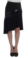 Load image into Gallery viewer, Exte Elegant two-piece skirt suit in black and blue
