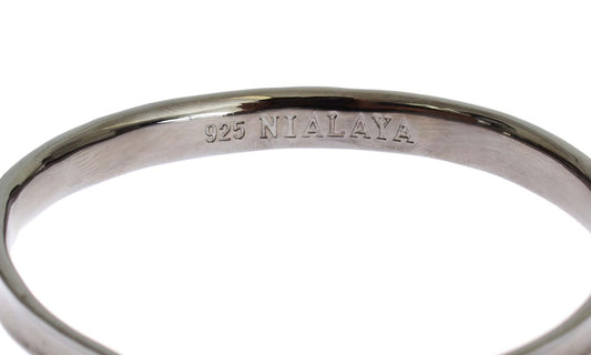 Nialaya Eleganter Rhodium-Silber-Armreif