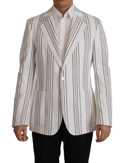 Dolce & Gabbana Eleganter Blazer aus gestreifter Baumwollmischung