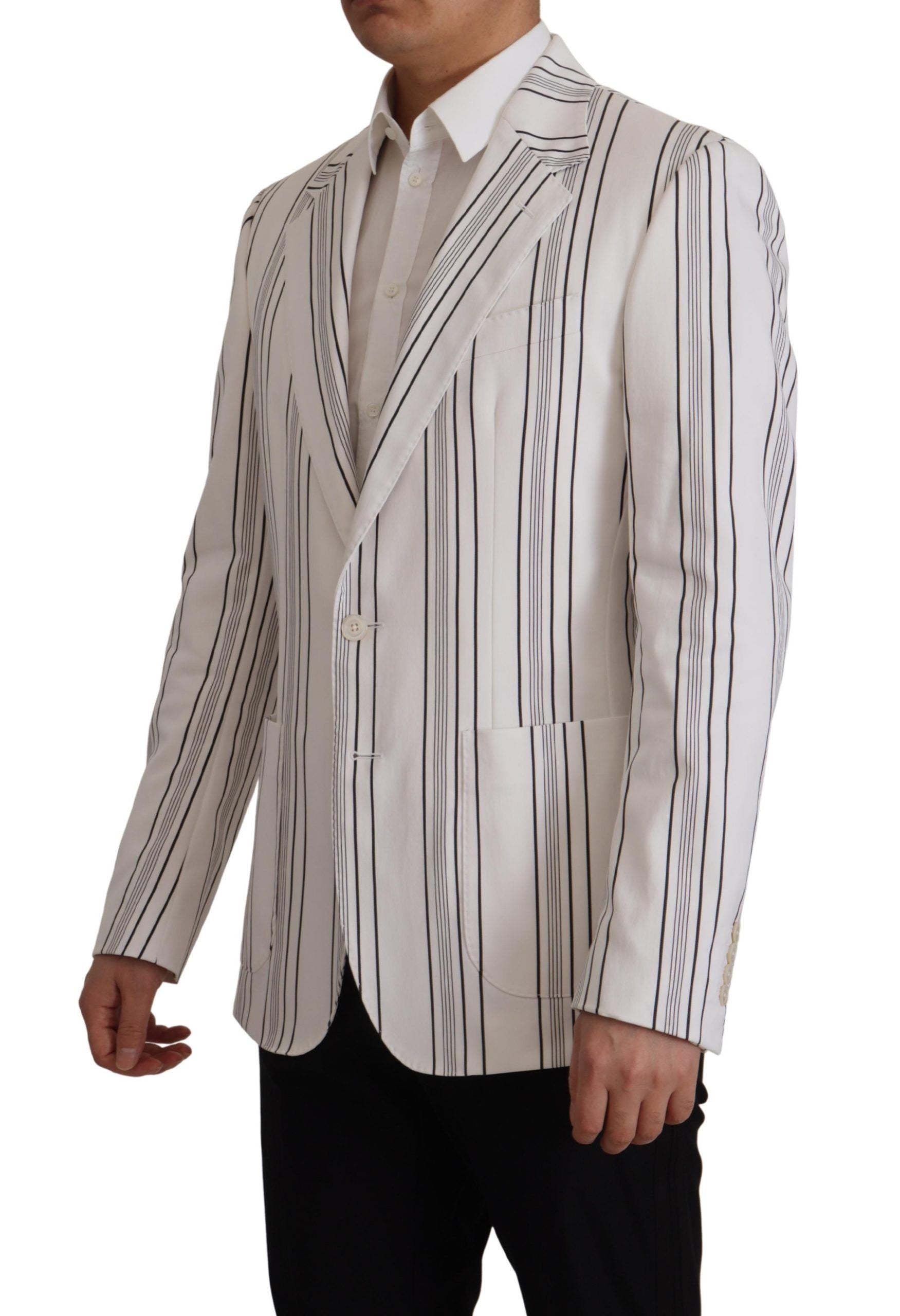 Dolce & Gabbana Eleganter Blazer aus gestreifter Baumwollmischung