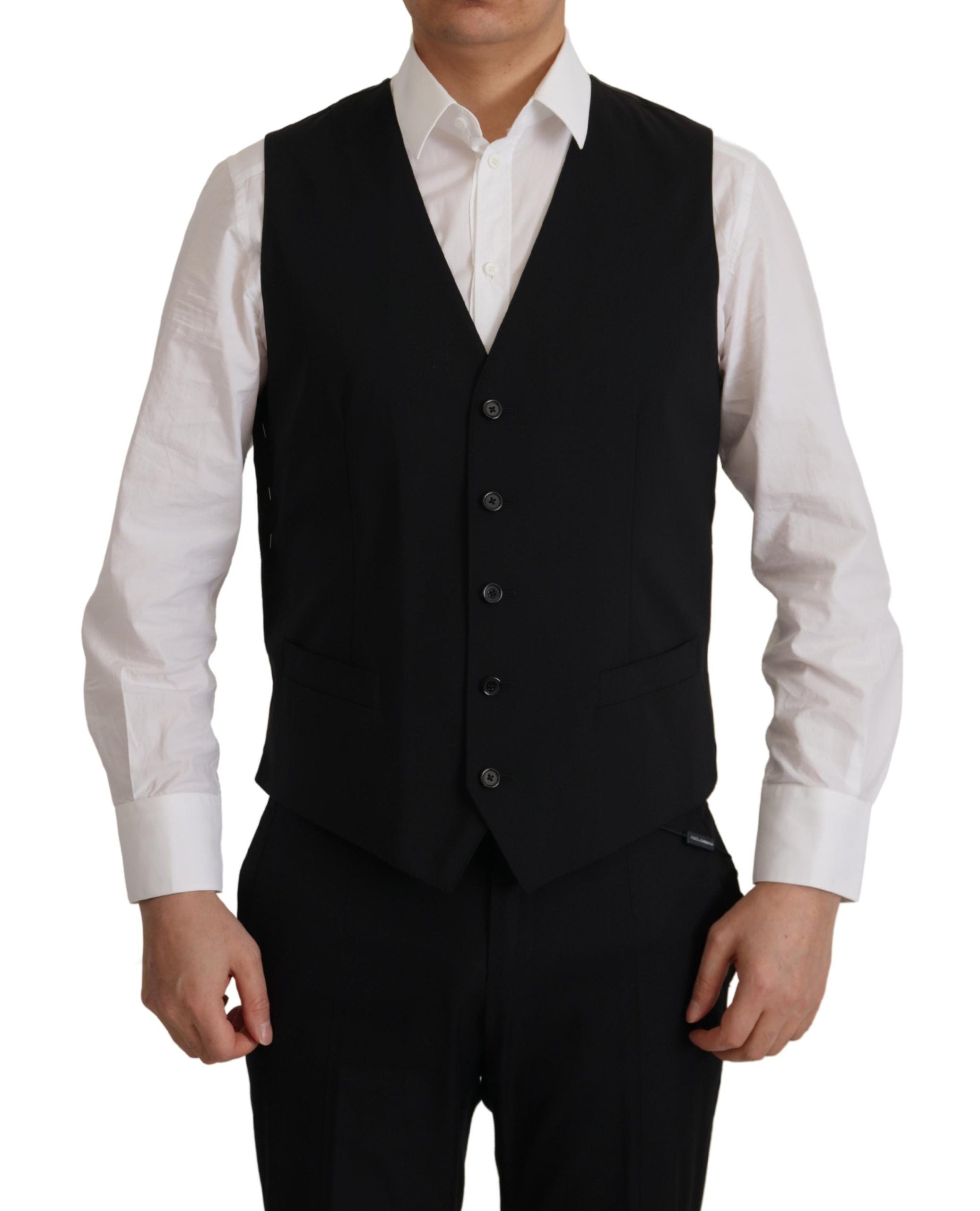 Dolce & Gabbana Elegantes Ensemble aus schwarzem Martini-Blazer und -Weste