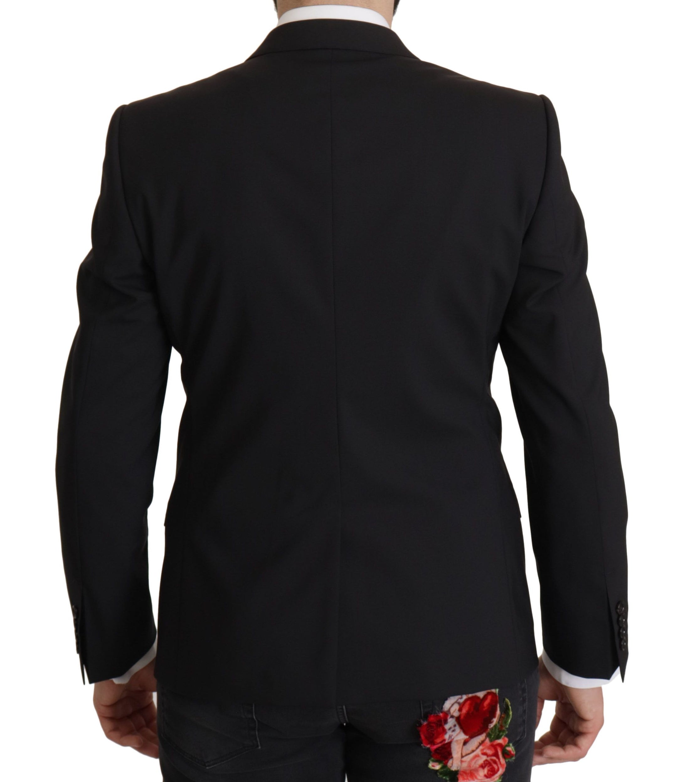 Dolce & Gabbana Elegante, schmal geschnittene schwarze Blazerjacke