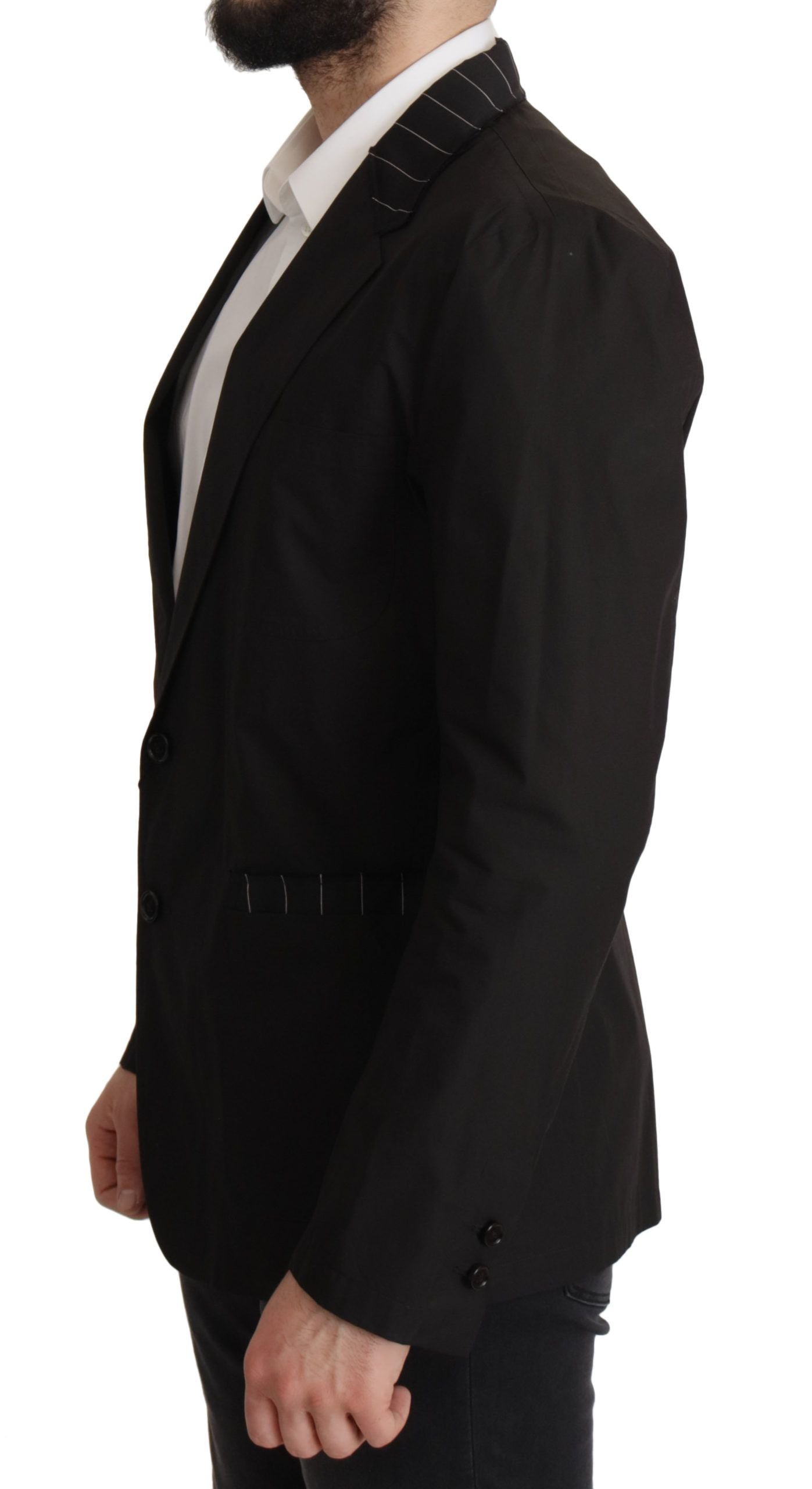 Dolce & Gabbana Eleganter schwarzer Blazer aus Baumwoll-Wollgemisch