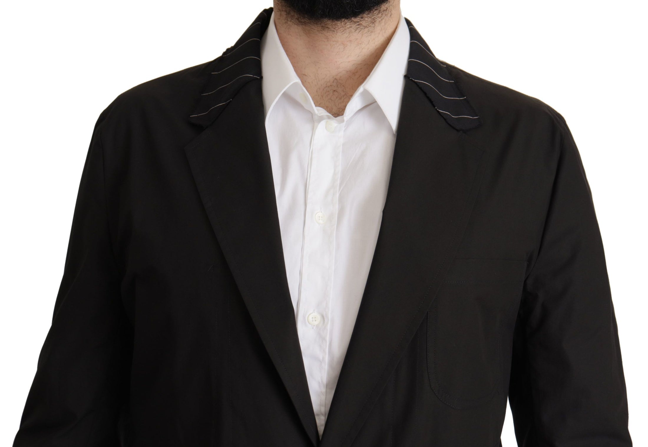 Dolce & Gabbana Eleganter schwarzer Blazer aus Baumwoll-Wollgemisch