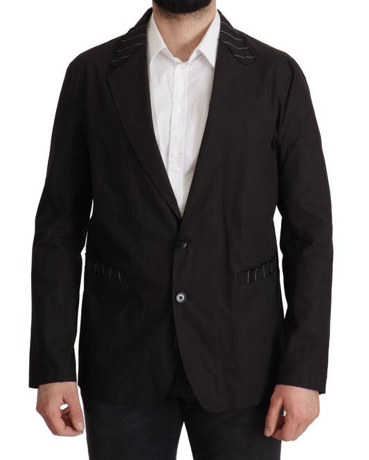 Dolce & Gabbana Eleganter schwarzer Blazer aus Baumwoll-Wollgemisch