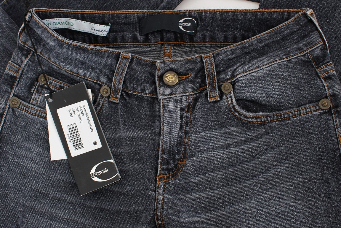 Cavalli Slim Fit Yeşil Elmas Mavi Yıkama Jean