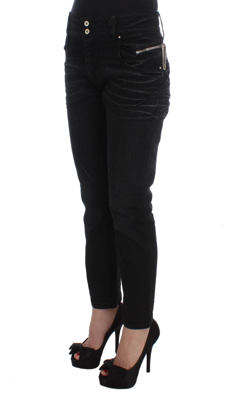 Costume National Elegant black slouchy fit jeans for trendsetters