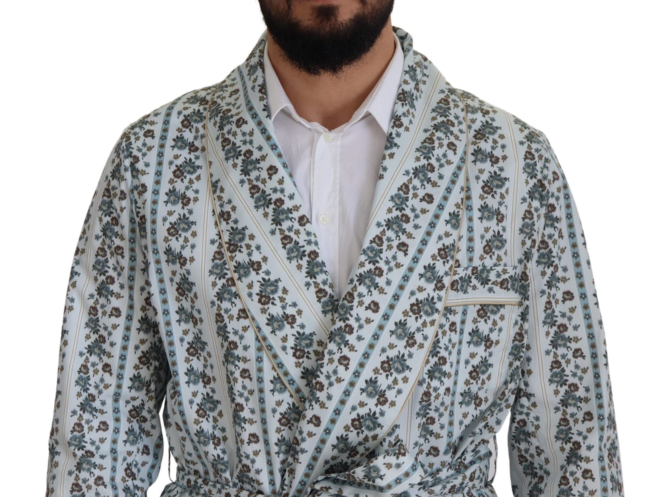 Dolce &amp; Gabbana Elegant floral cotton jacket robe