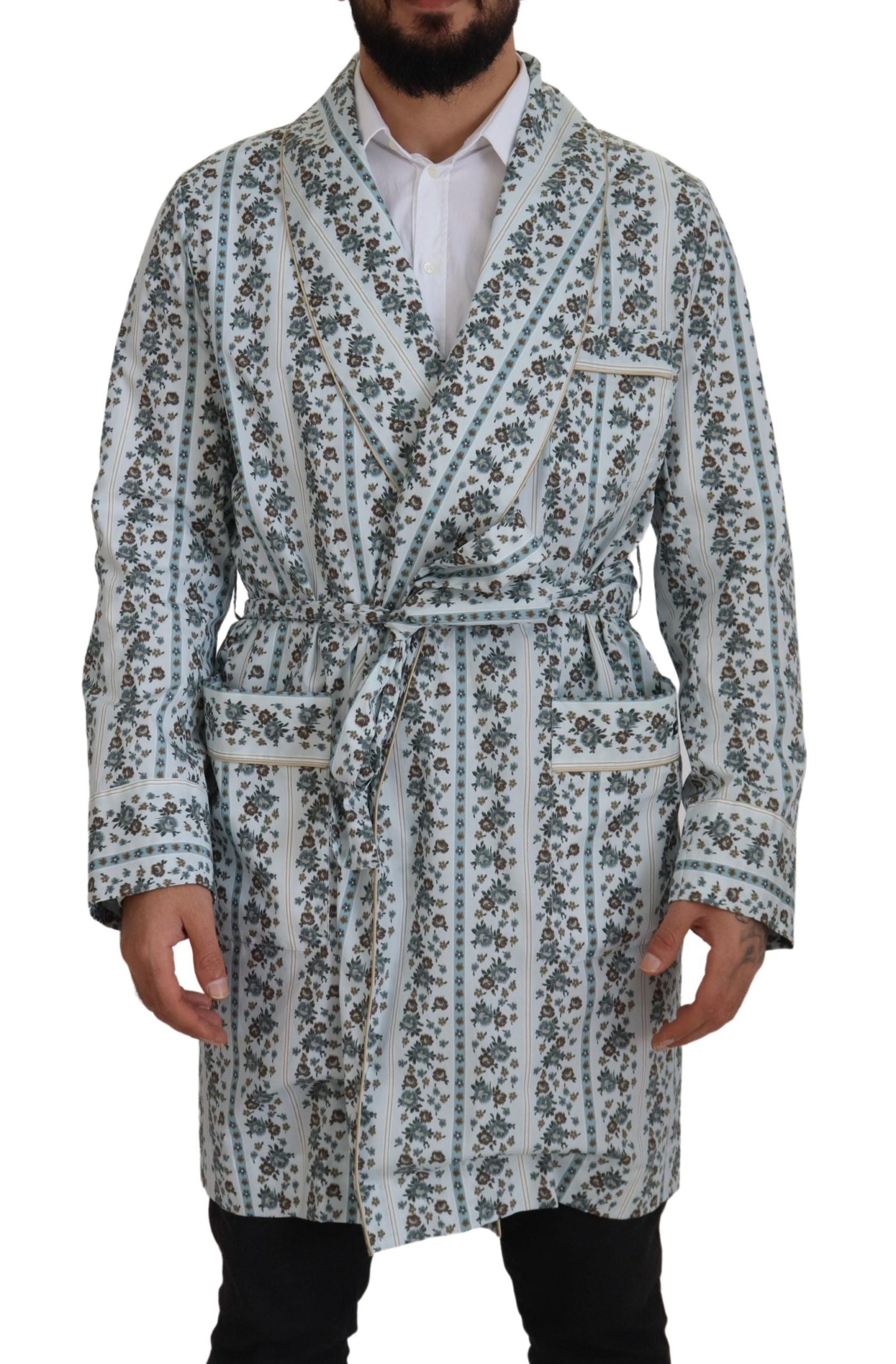 Dolce &amp; Gabbana Elegant floral cotton jacket robe