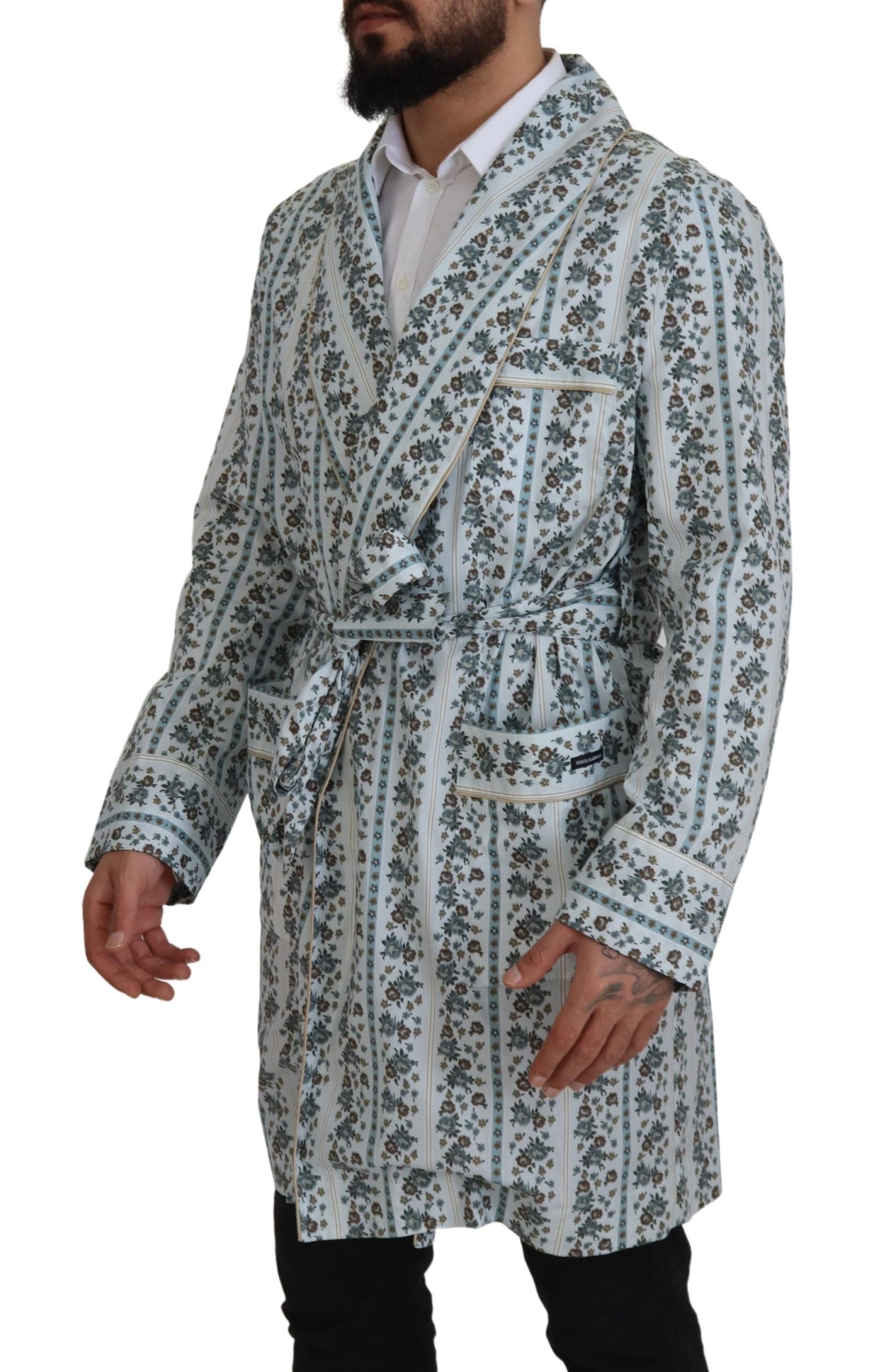 Dolce &amp; Gabbana Elegant floral cotton jacket robe