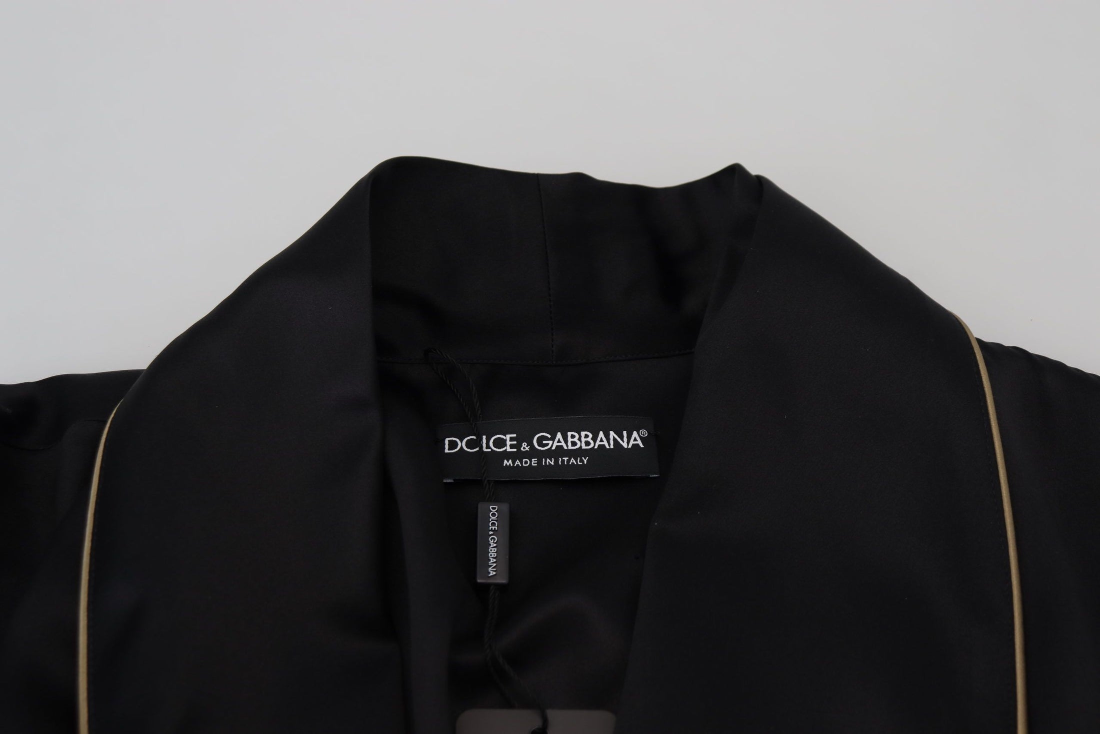 Dolce &amp; Gabbana Siyah ipek zarif uzun ceket