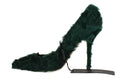 Load image into Gallery viewer, Dolce & Gabbana Elegant Green Xiangao Fur Leather Pumps
