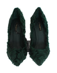 Load image into Gallery viewer, Dolce & Gabbana Elegant Green Xiangao Fur Leather Pumps
