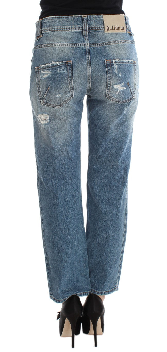 John Galliano Schicke Boyfriend Jeans mit blauer Waschung