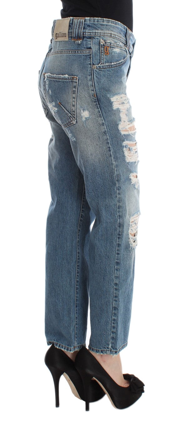 John Galliano Schicke Boyfriend Jeans mit blauer Waschung