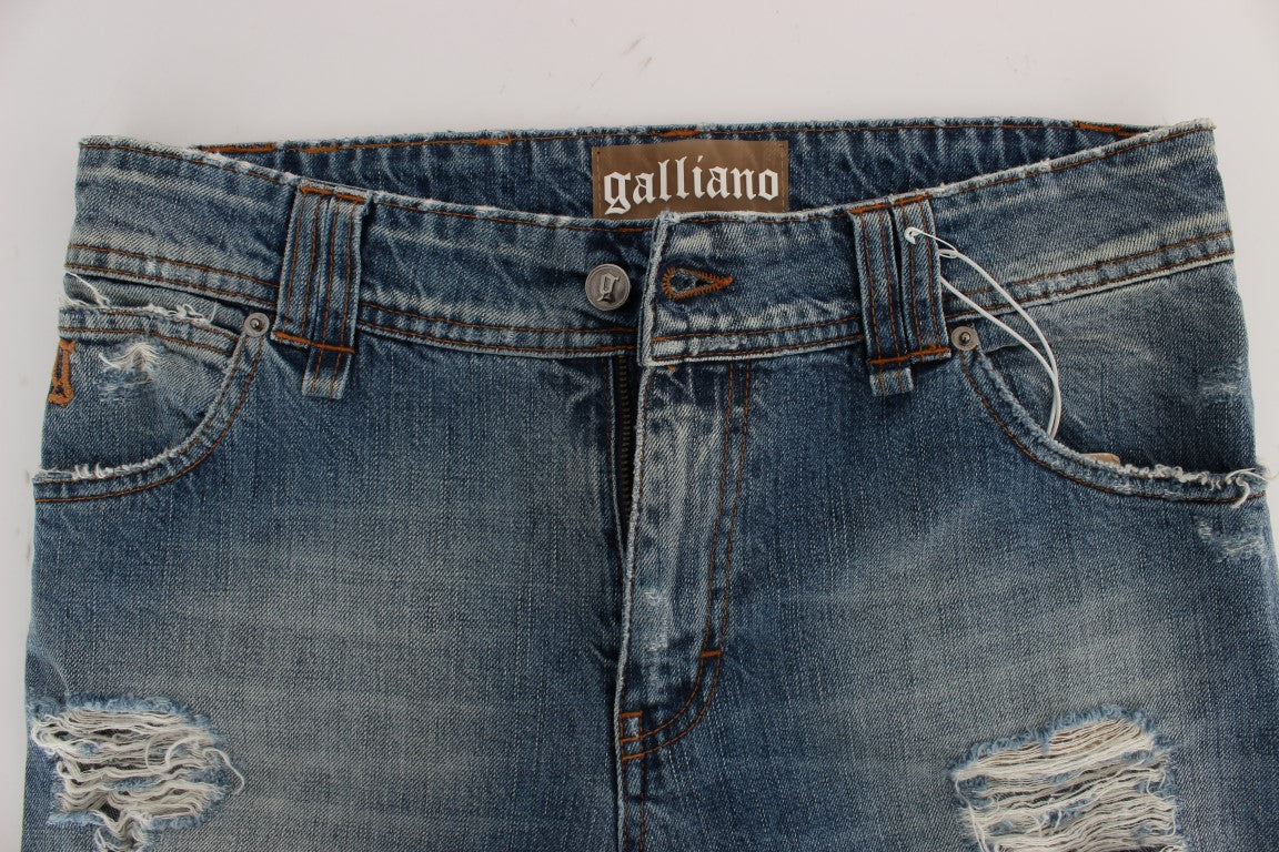 John Galliano Schicke Boyfriend Jeans mit blauer Waschung