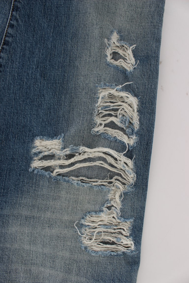 John Galliano Schicke Boyfriend Jeans mit blauer Waschung