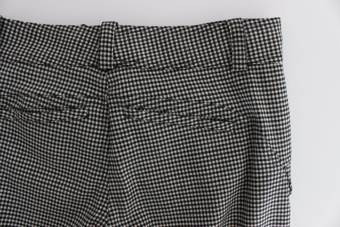 Ermanno Scervino Chic checked black and white regular fit trousers