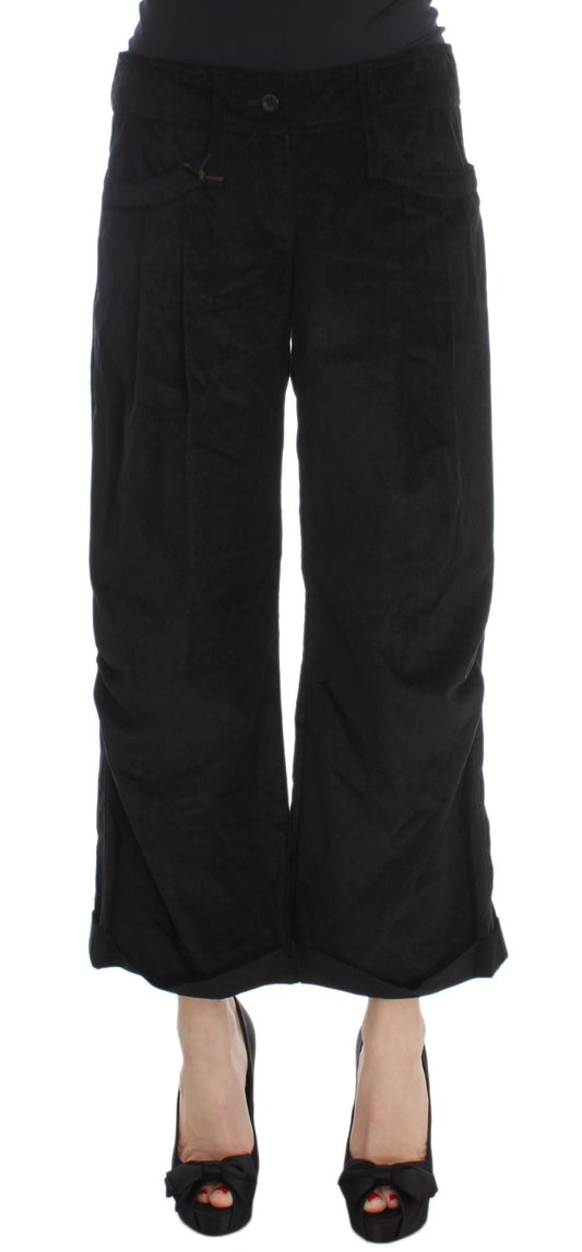 Ermanno Scervino Chic black cotton wide-leg jeans