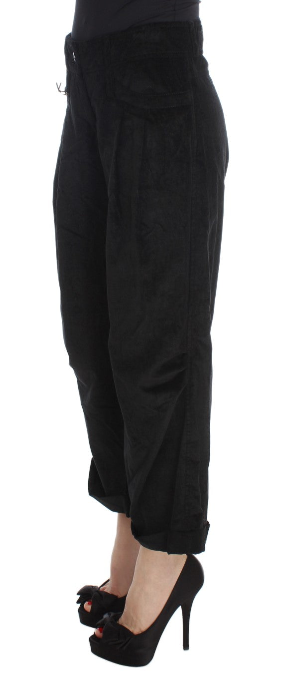 Ermanno Scervino Chic black cotton wide-leg jeans