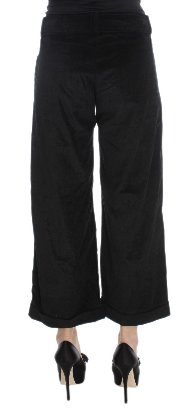 Ermanno Scervino Chic black cotton wide-leg jeans