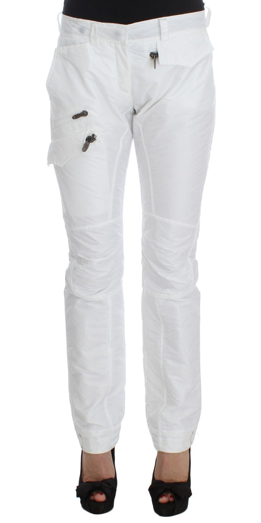 Ermanno Scervino Chic white nylon cargo pants from an Italian designer