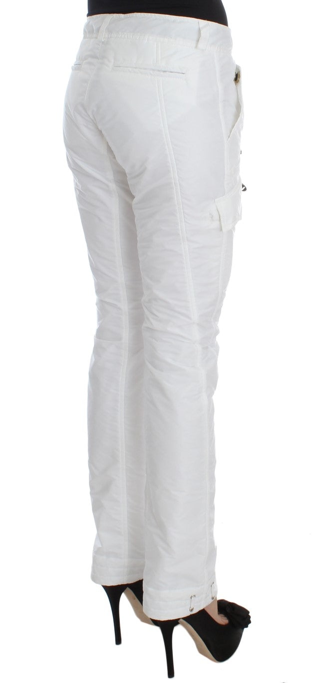 Ermanno Scervino Chic white nylon cargo pants from an Italian designer